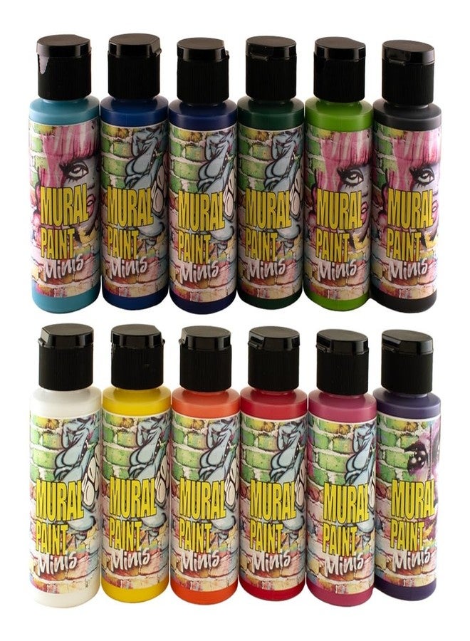 Chroma Acrylic Mural Paint for Interior and Exterior Murals - Lightfast, Mixable, Hard-Wearing Vibrant Pigment, Set Of 12 Minis (2896) - Image 2