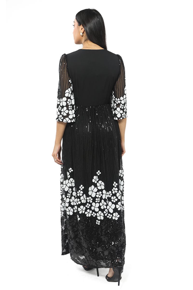 RINA maxi women dress with contrast sequin pattern - Image 4