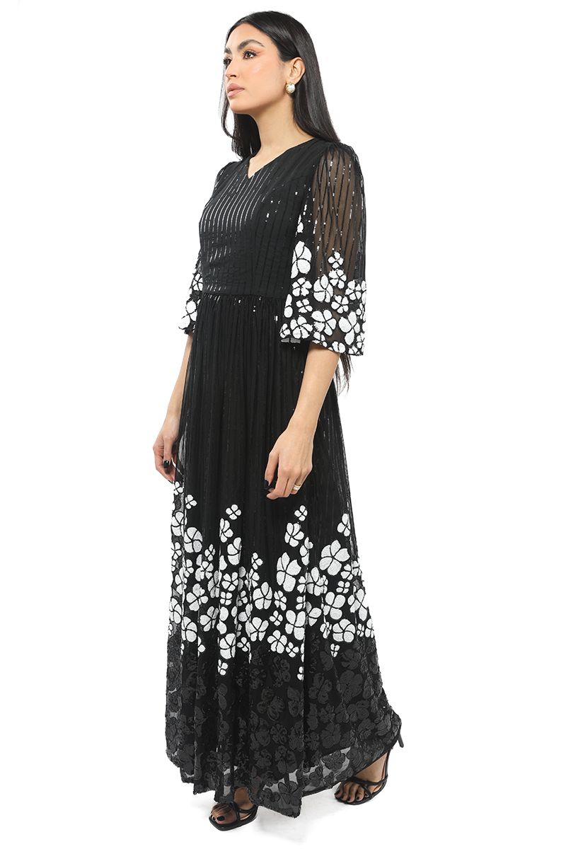 RINA maxi women dress with contrast sequin pattern - Image 3