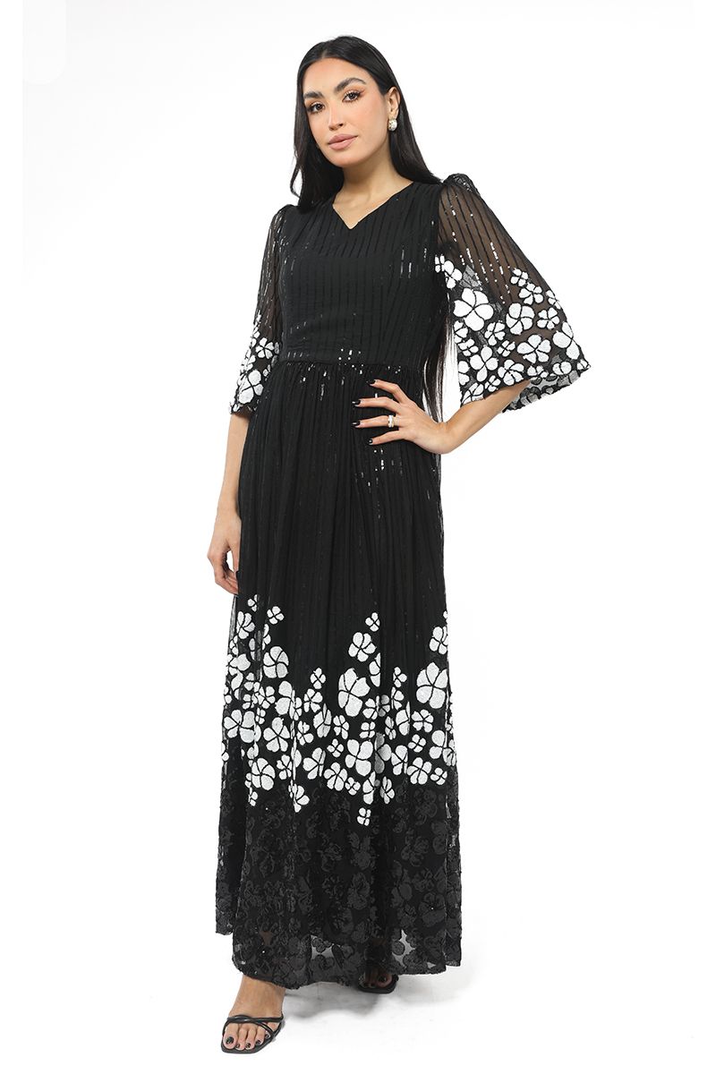 RINA maxi women dress with contrast sequin pattern - Image 2