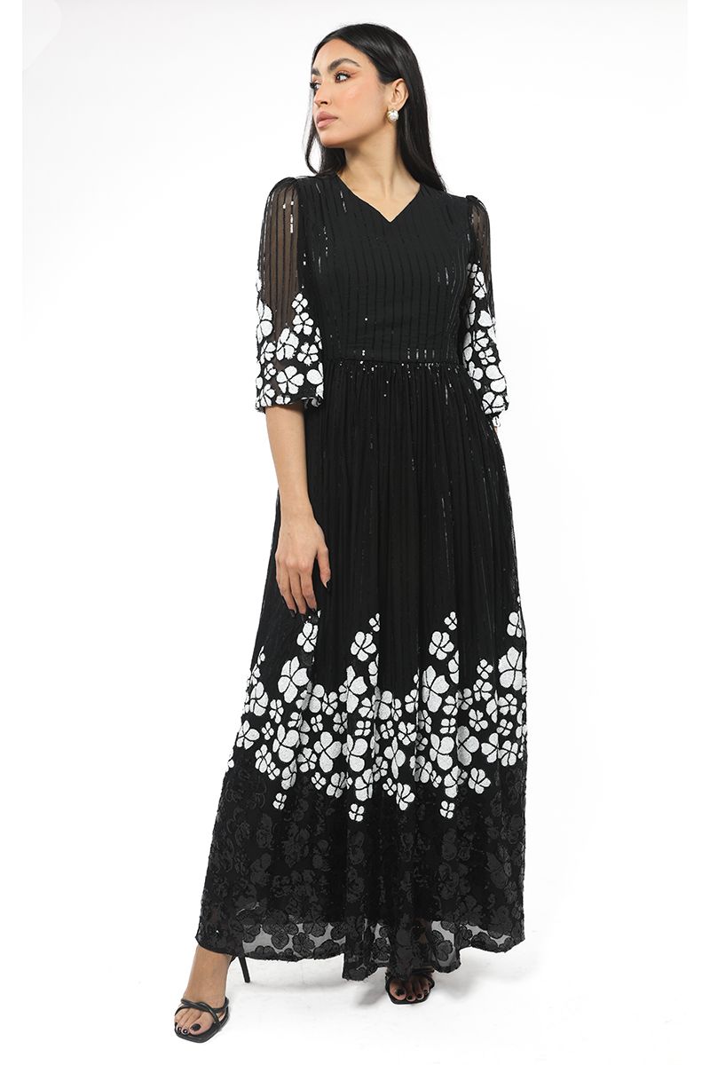 RINA maxi women dress with contrast sequin pattern - Image 1