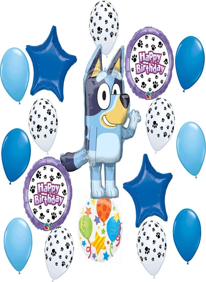 Anagram Bluey Birthday Party Supplies Balloon Bouquet Decorations With Paw Prints - Image 1