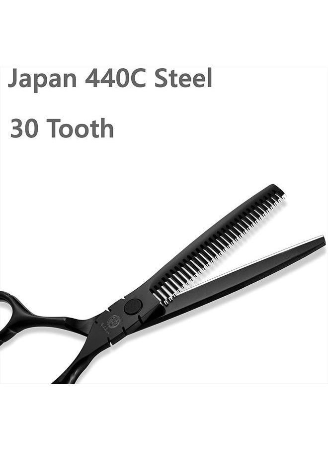 Purple Dragon - Professional Japan 440C Hair Salon Cutting Shear and Barber Thinning Scissor Hairdressing Shear Set with Bag - Image 1