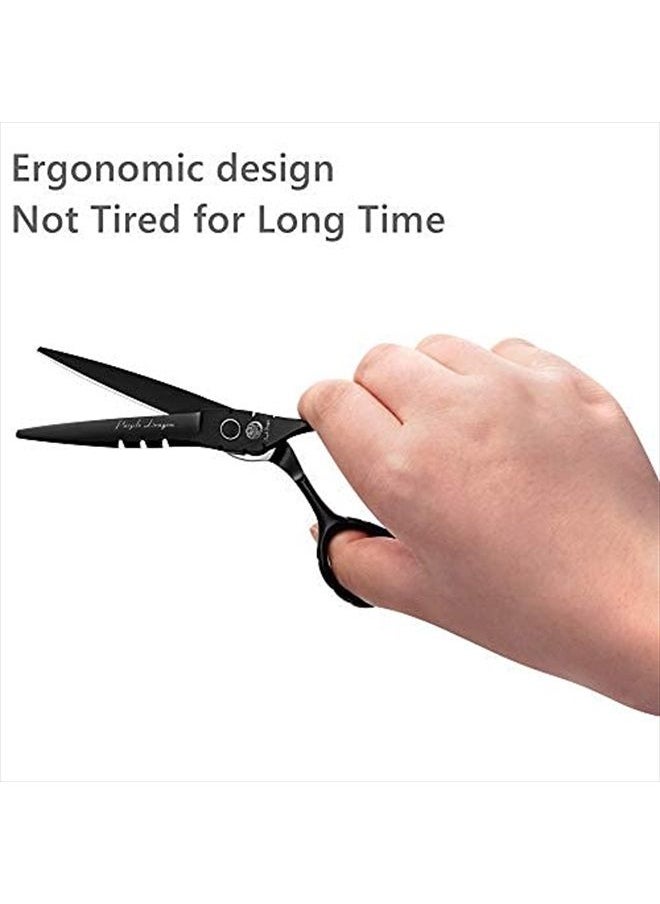 Purple Dragon - Professional Japan 440C Hair Salon Cutting Shear and Barber Thinning Scissor Hairdressing Shear Set with Bag - Image 1