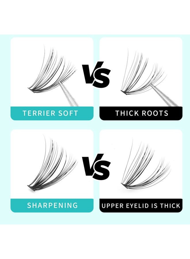 Hannahool 200Pcs 20Roots Individual False Lashes Mixed 8-10-12-14mm/9-11-13-15mm/10-12-14-16mm/16-18mm/18-20mm 0.07 Thickness Natural Cluster Lashes Makeup Volume Eye Lashes Extensions (10-12-14-16mm) - Image 5