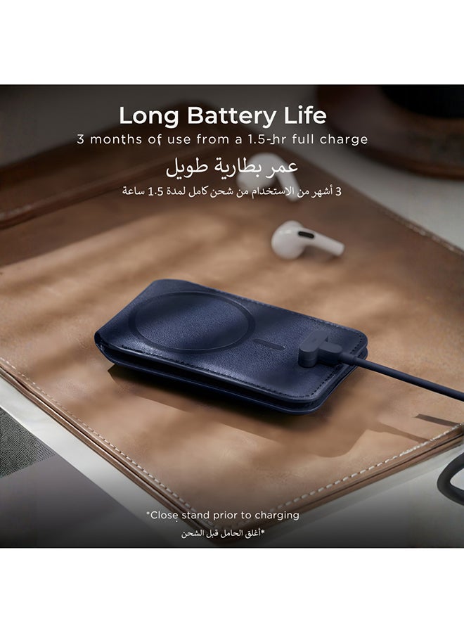 اي اس ار ESR محفظة ماج سيف Geo مع وظيفة Find My الكاملة، تتسع لـ 5 بطاقات، حجب RFID، محفظة مغناطيسية لآيفون، مع حامل قابل للتعديل، أزرق داكن - Image 3