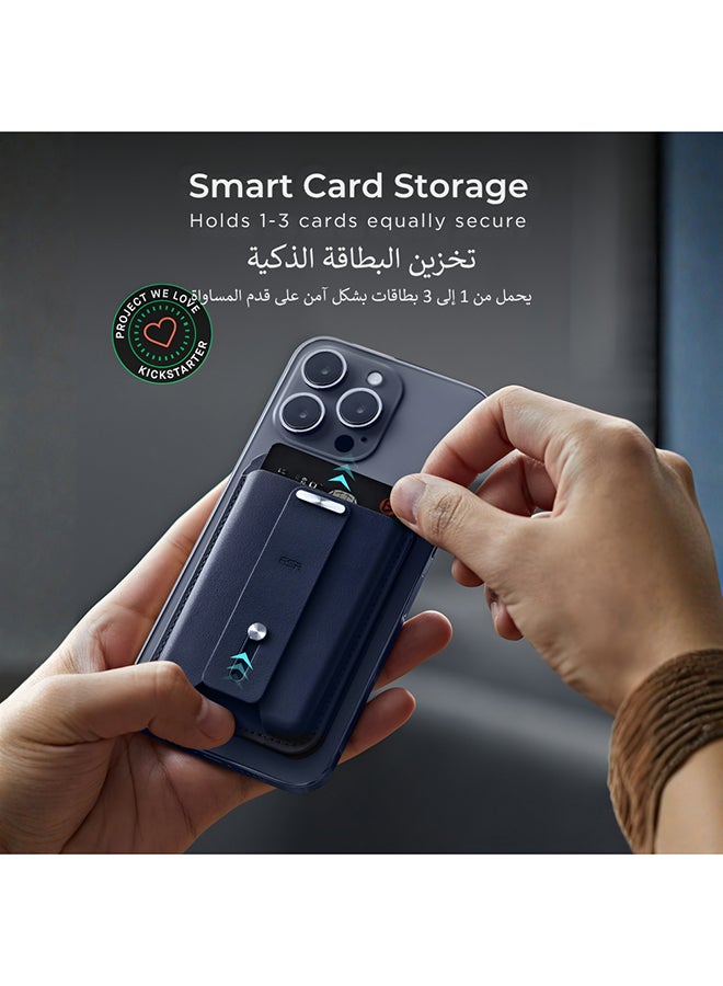 اي اس ار ESR محفظة ماج سيف Geo مع وظيفة Find My الكاملة، تتسع لـ 5 بطاقات، حجب RFID، محفظة مغناطيسية لآيفون، مع حامل قابل للتعديل، أزرق داكن - Image 5