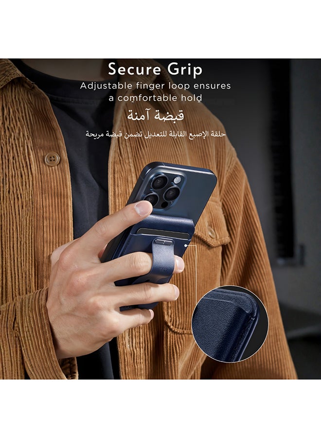 اي اس ار ESR محفظة ماج سيف Geo مع وظيفة Find My الكاملة، تتسع لـ 5 بطاقات، حجب RFID، محفظة مغناطيسية لآيفون، مع حامل قابل للتعديل، أزرق داكن - Image 4