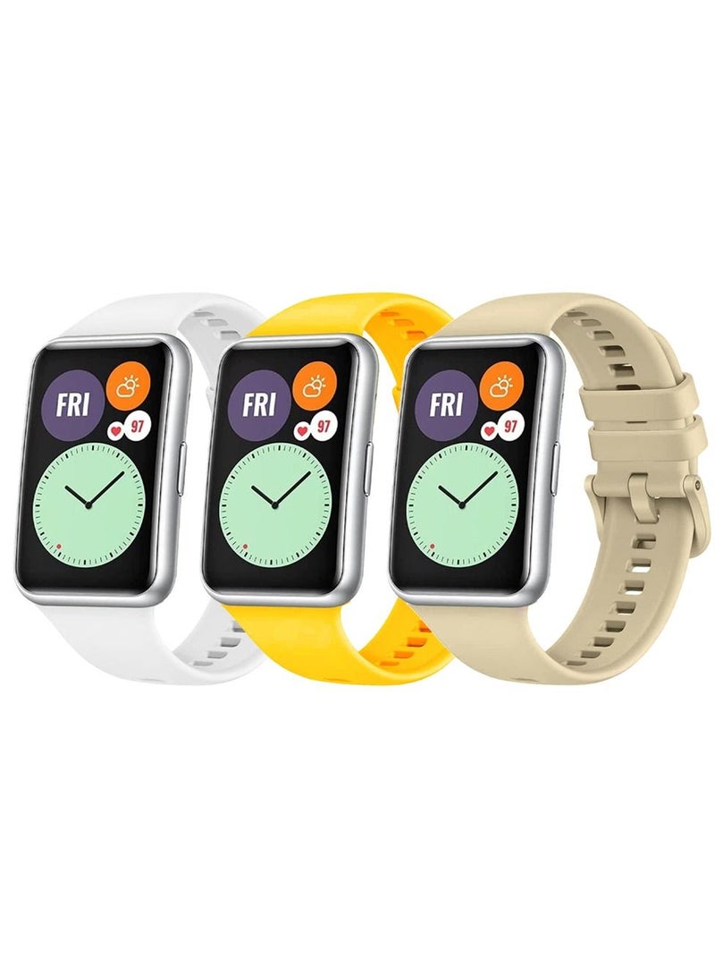 CATANES 3 Pack For Huawei Watch Fit 2 Silicone Bracelet Replacement Strap Multicolour 4(Only Compatible with Huawei Watch Fit 2) - Image 3