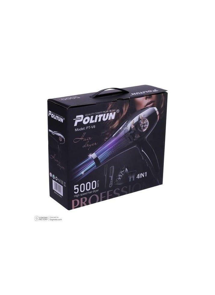 POLITUN 5000W Hair Dryer Fast Drying, Quiet Design, Customizable Settings, Overheat Protection PT-V8  - Image 5