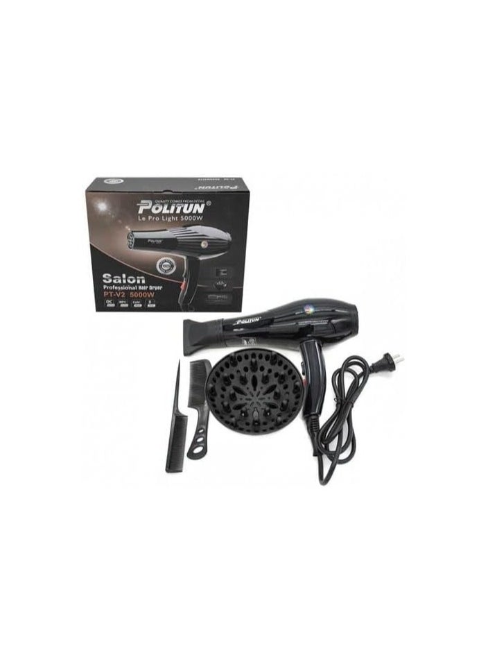 POLITUN 5000W Hair Dryer Fast Drying, Quiet Design, Customizable Settings, Overheat Protection PT-V8  - Image 3