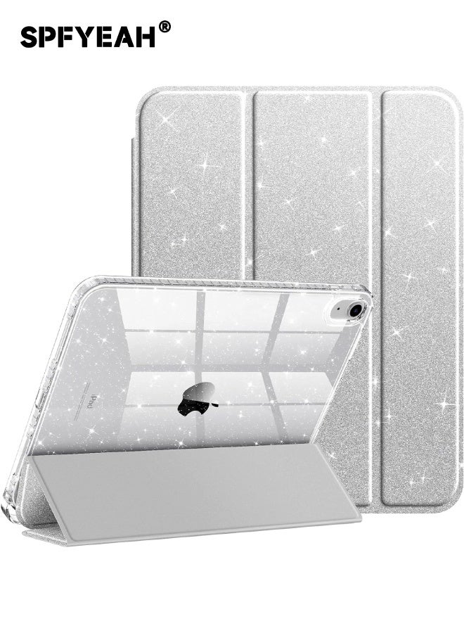 اس بي اف يا. حافظة رفيعة لجهاز iPad (A16) الجيل الحادي عشر 11 بوصة (2025) / iPad الجيل العاشر 10.9 بوصة (2022)، غطاء مقاوم للصدمات لامع براق مع غطاء خلفي شفاف لامع، حامل ثلاثي الطيات، حامل أقلام، خاصية الاستيقاظ التلقائي، رمادي - Image 1