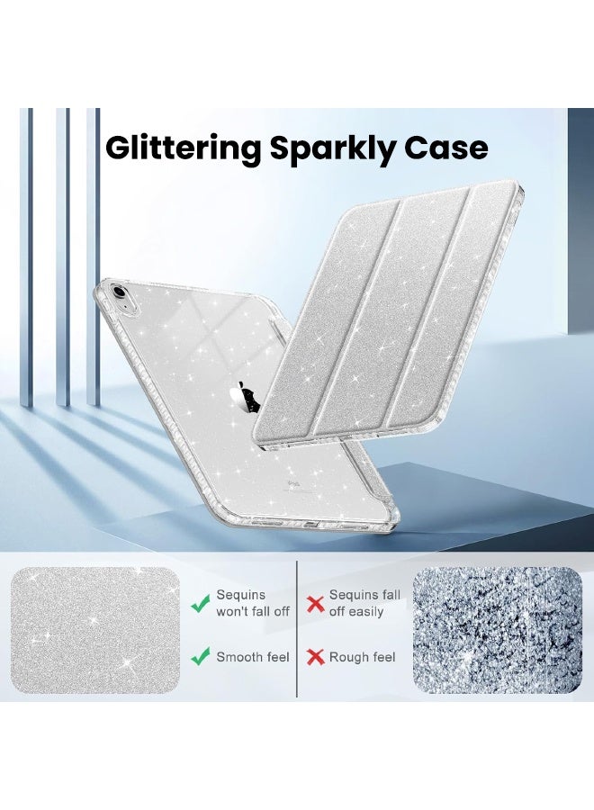 اس بي اف يا. حافظة رفيعة لجهاز iPad (A16) الجيل الحادي عشر 11 بوصة (2025) / iPad الجيل العاشر 10.9 بوصة (2022)، غطاء مقاوم للصدمات لامع براق مع غطاء خلفي شفاف لامع، حامل ثلاثي الطيات، حامل أقلام، خاصية الاستيقاظ التلقائي، رمادي - Image 4