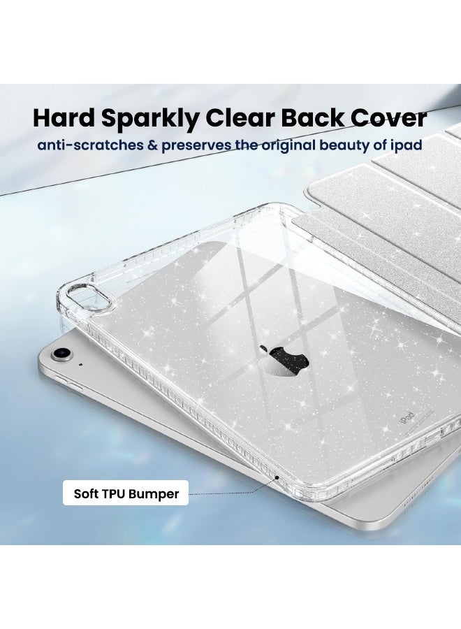 اس بي اف يا. حافظة رفيعة لجهاز iPad (A16) الجيل الحادي عشر 11 بوصة (2025) / iPad الجيل العاشر 10.9 بوصة (2022)، غطاء مقاوم للصدمات لامع براق مع غطاء خلفي شفاف لامع، حامل ثلاثي الطيات، حامل أقلام، خاصية الاستيقاظ التلقائي، رمادي - Image 3