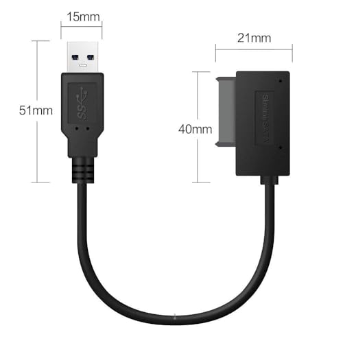 VOOCME USB 3.0 to 7+6 13Pin Slimline SATA Cable Adapter for Laptop Cd DVD ROM Optical Drive - Image 2