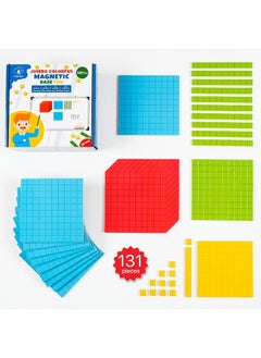 Simply magic 131 PCS Jumbo Magnetic Base Ten Blocks for Math, Place Value Blocks, Magnetic Base 10 Blocks Set for Teachers, Math Blocks for Counting, Counting Blocks, Magnetic Math Manipulatives K-3  - Image 1