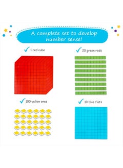Simply magic 131 PCS Jumbo Magnetic Base Ten Blocks for Math, Place Value Blocks, Magnetic Base 10 Blocks Set for Teachers, Math Blocks for Counting, Counting Blocks, Magnetic Math Manipulatives K-3  - Image 3