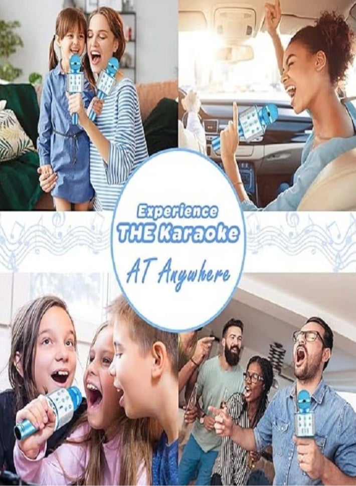 Wireless Microphone, Toy for 3-12 Years Old Children, Karaoke Gift (Blue) - Image 4