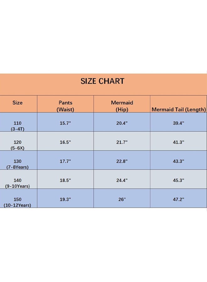 MARGOUN 3 PCS The Little Mermaid Tails Costume Set for Girls Princess Dress Bikini Kids Swimsuit Dark Blue - Image 2