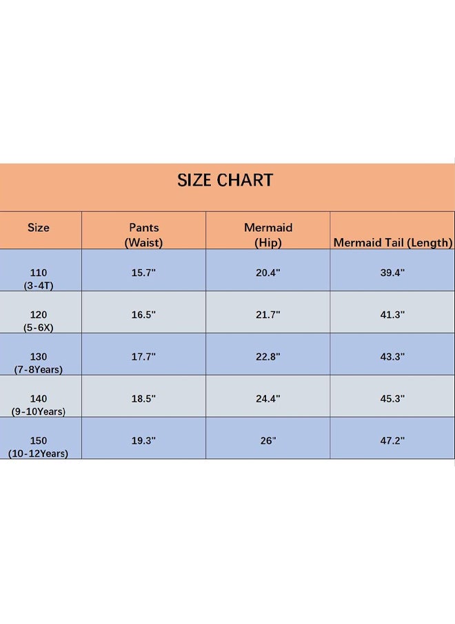 MARGOUN 3 PCS The Little Mermaid Tails Costume Set for Girls Princess Dress Bikini Kids Swimsuit Dark Blue  - Image 5