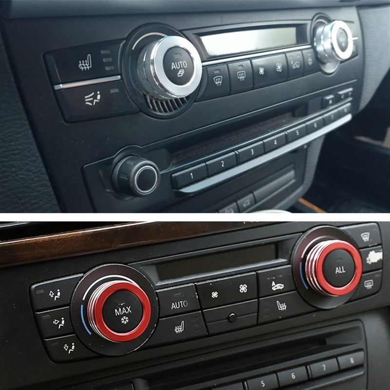 QASULER Aluminium Alloy Air Condition Control Knob Trim Ring Cover - Image 5