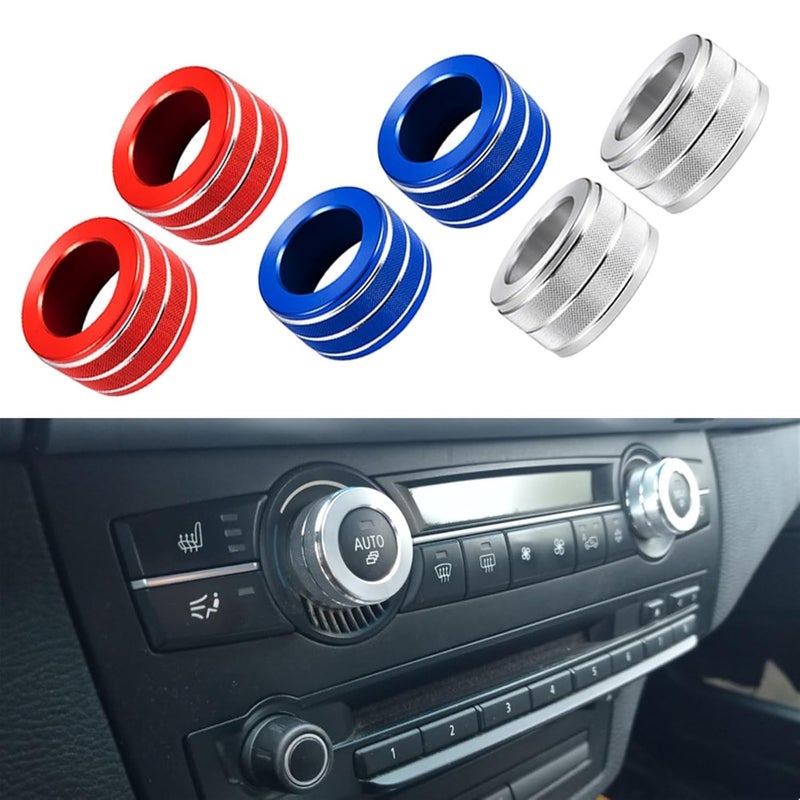 QASULER Aluminium Alloy Air Condition Control Knob Trim Ring Cover - Image 3