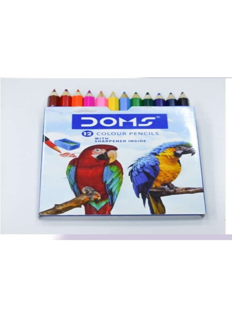 دومس ألوان خشب علبة 12 قلم – ألوان زاهية للرسم والتلوين للأطفال والطلاب