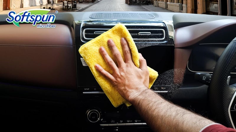 SOFTSPUN Microfiber Chenille & Glass Cloth Mitt 1 Piece Combo 1700 GSM Sky Blue Multipurpose Super Absorbent and Perfect Wash Clean with LintScratch Free Cars Window Kitchen Home Dusting. - Image 3