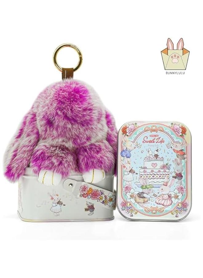 Arabest Bunnylulu Keychain with Tin,Original Bunnylulu,Handmade Soft Bunny PomPom Keychain, Bunny Cute Plush Key chain,Holiday Gift - Image 2
