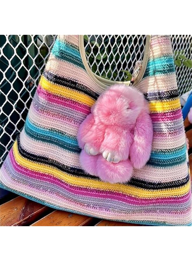 Arabest Bunnylulu Keychain with Tin,Original Bunnylulu,Handmade Soft Bunny PomPom Keychain, Bunny Cute Plush Key chain,Holiday Gift - Image 5