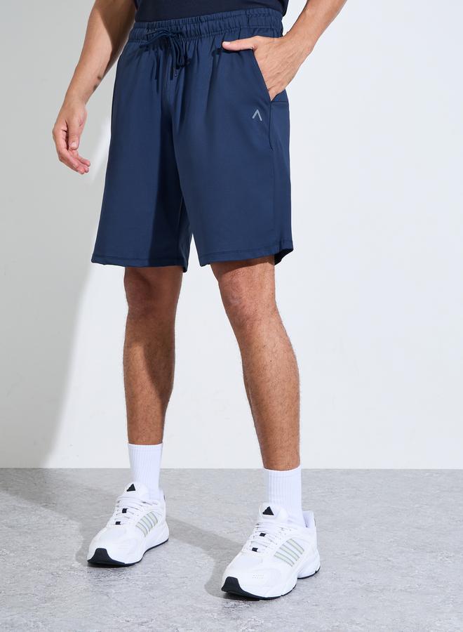 Styli Navy Blue Regular Fit Performance Athletic Shorts - Image 1
