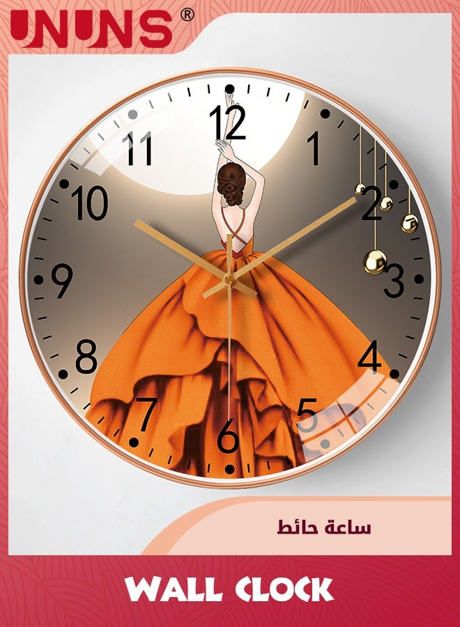 UNUNS ساعات حائط 12 بوصة، ساعة حائط حديثة، تعمل بالبطارية صامتة غير موقوتة، ساعة حائط كوارتز للمنزل الداخلي، ديكور غرفة المعيشة - Image 2