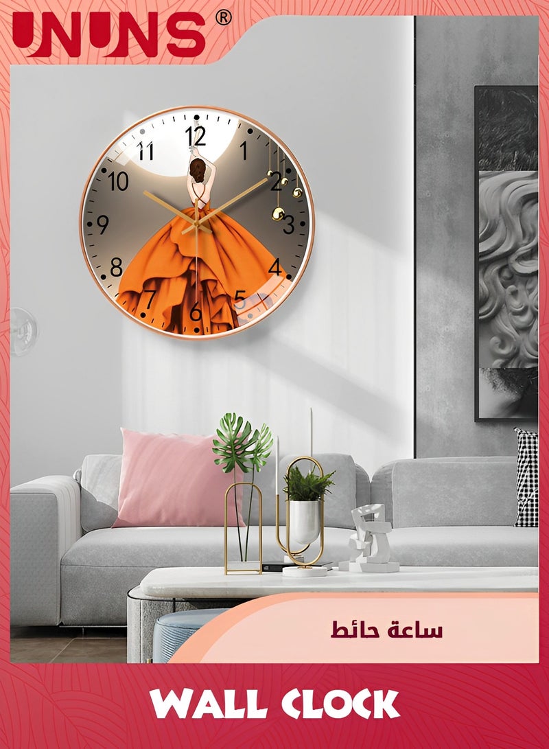 UNUNS ساعات حائط 12 بوصة، ساعة حائط حديثة، تعمل بالبطارية صامتة غير موقوتة، ساعة حائط كوارتز للمنزل الداخلي، ديكور غرفة المعيشة - Image 1