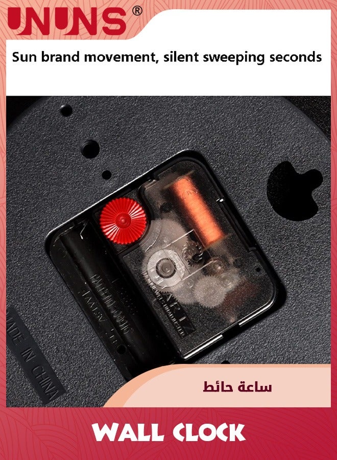 UNUNS ساعات حائط 12 بوصة، ساعة حائط حديثة، تعمل بالبطارية صامتة غير موقوتة، ساعة حائط كوارتز للمنزل الداخلي، ديكور غرفة المعيشة - Image 5