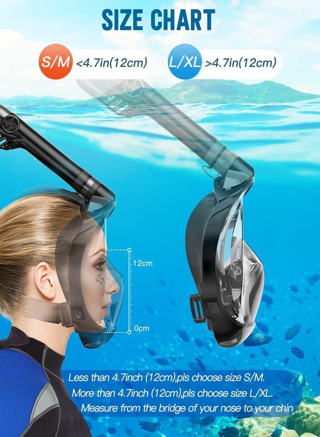 Zenoplige Full Face Snorkel Mask for Adults, 185° Panoramic Anti-Fog Snorkeling Gear with Dry Top System & Camera Mount, Foldable Anti-Leak Design for Travel, Swimming & Ocean Snorkeling - Image 5