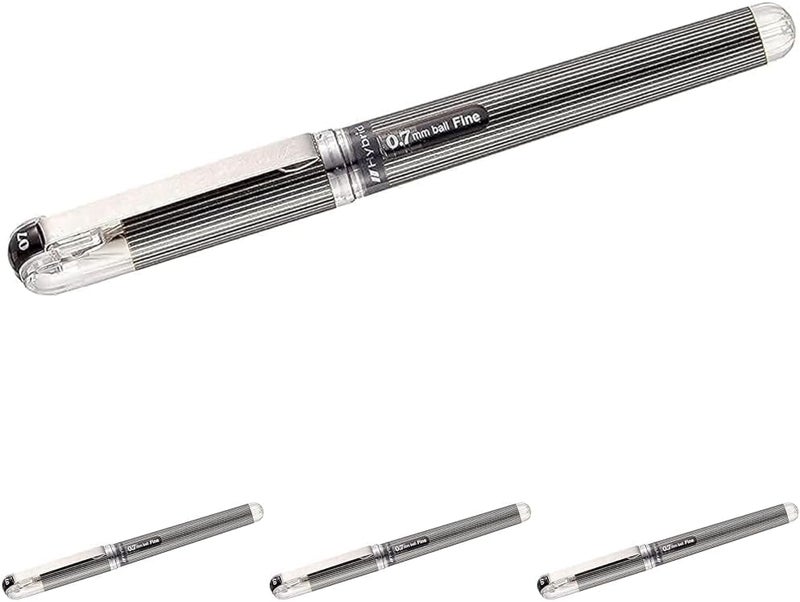Pentel K227 Hybrid Grip Dx Gel Ink Pen - Black (Pack of 4) - Image 1