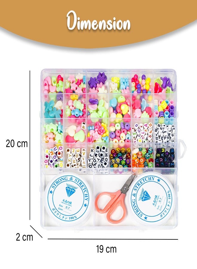 ويش كي مجموعة ويشكي لصنع المجوهرات للأطفال، متعددة الألوان، لصنع الأساور والقلائد وربطات الشعر والخواتم، مجموعة أدوات حرفية للبنات، مقص، خيط، تعليقات، حقيبة تخزين، ألعاب للبنات من 7 إلى 14 سنة، مجموعة خرز - Image 3