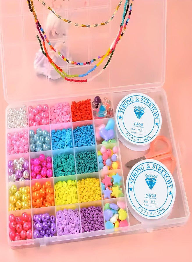 ويش كي مجموعة ويشكي لصنع المجوهرات للأطفال، متعددة الألوان، لصنع الأساور والقلائد وربطات الشعر والخواتم، مجموعة أدوات حرفية للبنات، مقص، خيط، تعليقات، حقيبة تخزين، ألعاب للبنات من 7 إلى 14 سنة، مجموعة خرز - Image 5