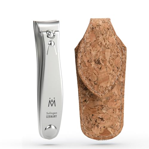 GERMANIKURE Professional Nail Clipper FINOX Surgical Stainless Steel Manicure and Pedicure Tools in Cork Case Ethically Made in Solingen Germany Travel Size Nail Care - Image 1