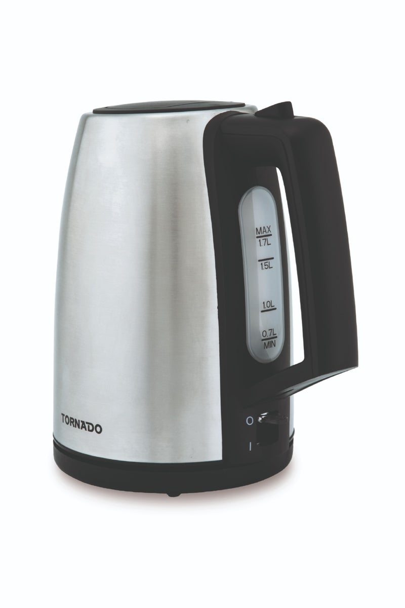 TORNADO Stainless Steel Kettle 1.7 Liter 1850-2200 Watt Stainless TKS-2217E