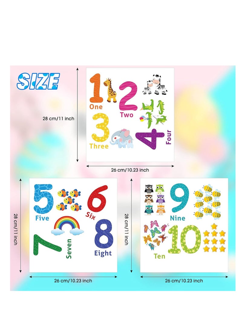 Outus Number wall decals children number stickers alphabet ABC wall decals peel and stick animal number wall stickers educational classroom stickers for kids nursery bedroom living room playroom decorations  - Image 2