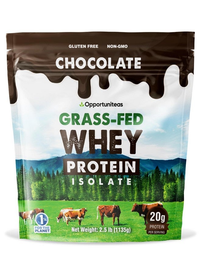 Opportuniteas Grass Fed Chocolate Whey Protein Isolate Powder - 20g Protein Powder Without Artificial Sweeteners, Hormone-Free Cows, Non GMO - 2.5lb - Image 1