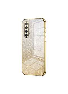 HuHa Case Cover For Realme X50 / X50m 5G Gradient Glitter Powder Electroplated Phone Case Gold 