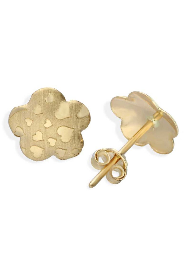 FK Jewellers - Gold Flower Shaped Stud Earrings 18KT - FKJERN18KU3050 - Image 1