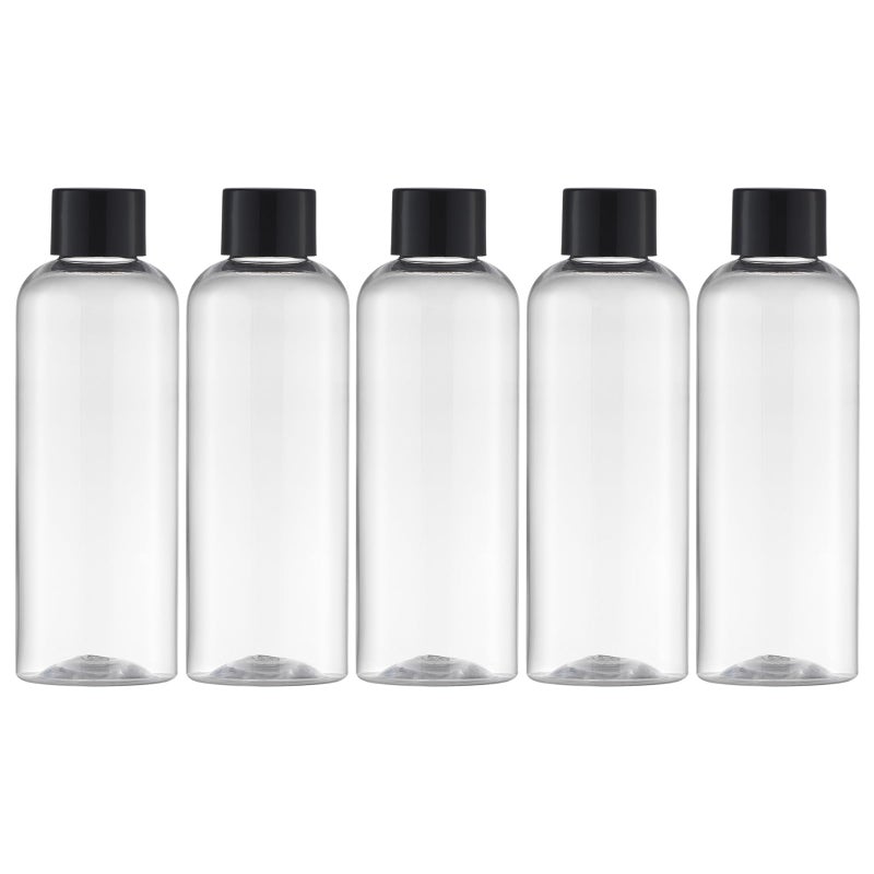 Tekson Plastic Travel Bottles 34 oz Travel Size Containers for Shampoo Empty Mouthwash Bottles with Black Screw Cap 100ml Clear - Image 3
