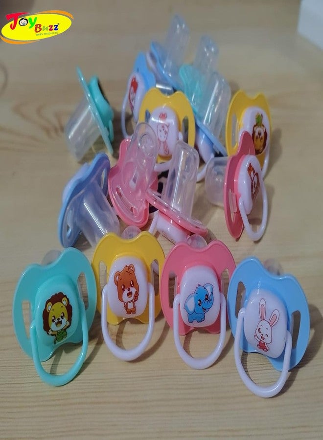 Joy Buzz Baby Pacifier Ultra Light Soft Silicone Nipple| BPA Free | Oral stimulatory | Teether | Pack of 4 | 0-6 Months + Kids (4) - Image 5