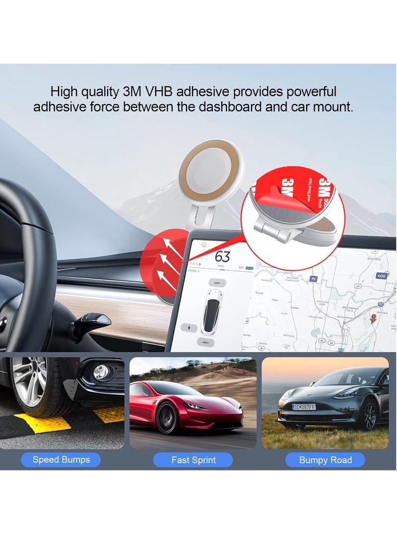 SYOSI حامل هاتف للسيارة، حامل سيارة مغناطيسي قابل للتعديل، دوران حر 360 درجة، قابل للطي لسيارة Tesla Model 3 X Y S، حامل هاتف لهاتف iPhone 12 13 14 وهواتف أخرى - Image 2