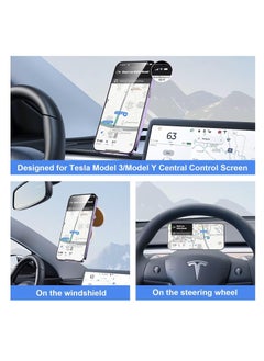 SYOSI حامل هاتف للسيارة، حامل سيارة مغناطيسي قابل للتعديل، دوران حر 360 درجة، قابل للطي لسيارة Tesla Model 3 X Y S، حامل هاتف لهاتف iPhone 12 13 14 وهواتف أخرى  - Image 3