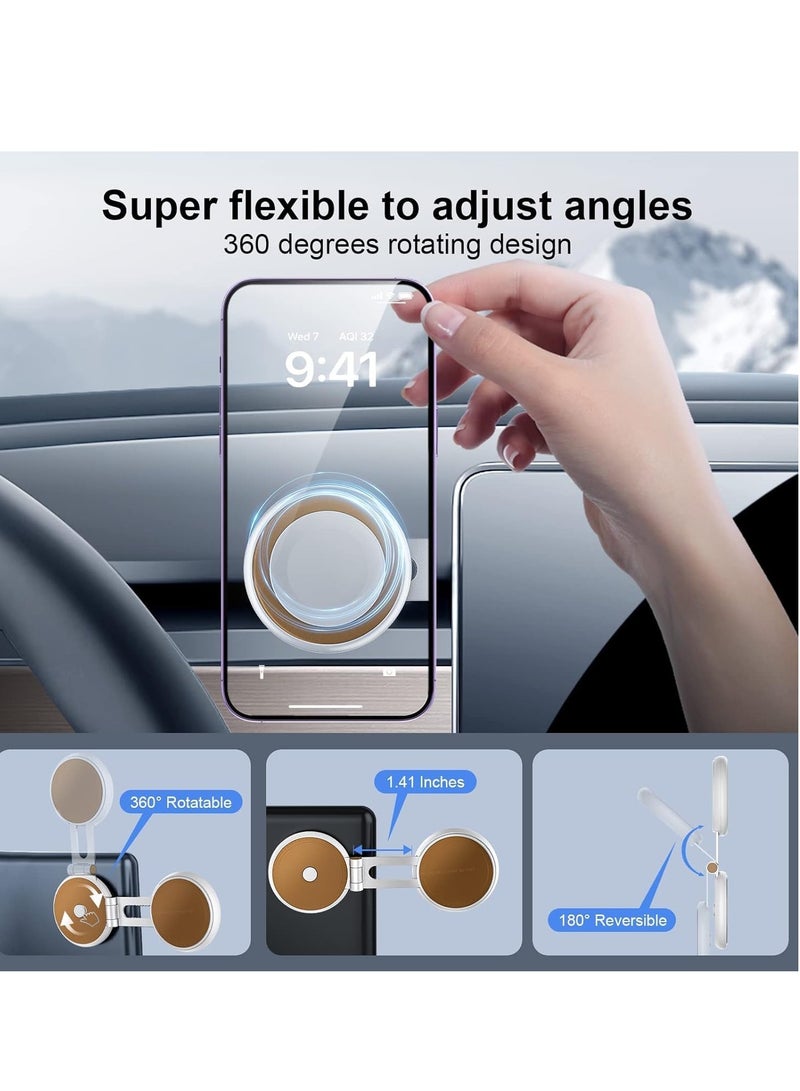 SYOSI حامل هاتف للسيارة، حامل سيارة مغناطيسي قابل للتعديل، دوران حر 360 درجة، قابل للطي لسيارة Tesla Model 3 X Y S، حامل هاتف لهاتف iPhone 12 13 14 وهواتف أخرى - Image 4