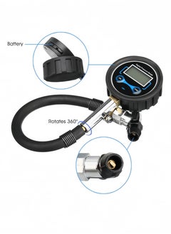 Lee Yon Digital Tire Air Pump Pressure Gauge Tester, Black  - Image 4